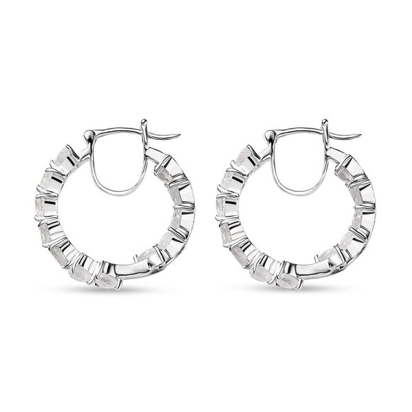 Earrings Heart Hoop in Platinum Bond - Picture 4 of 5